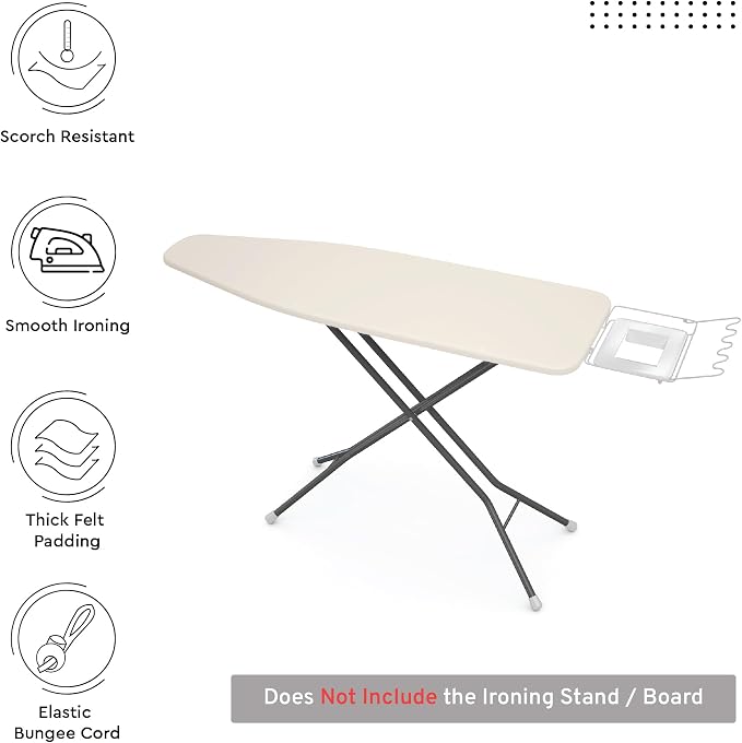 Encasa XO Ironing Board Cover and Pad, Large 54"x15" - Image 2