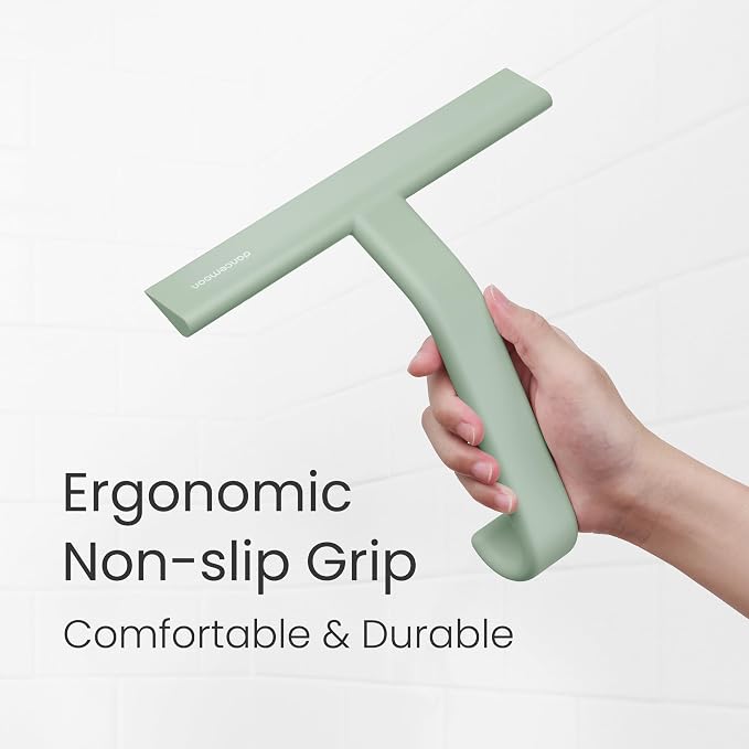 JustHang Shower Squeegee with Built-in Hook, All-One-Piece Soft-Touch Silicone - Image 7