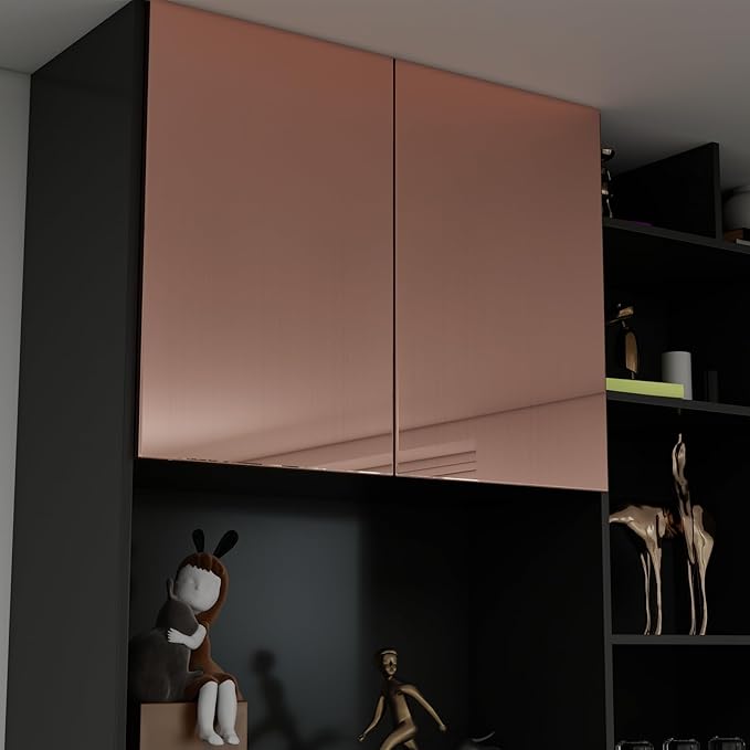 Rose Gold Metallic Contact Paper Peel and Stick Countertop Contact Paper Self-Adhesive Waterproof DIY Decor Wallpaper for Kitchen Backsplash Fridge and Cabinets 15.7"x240"