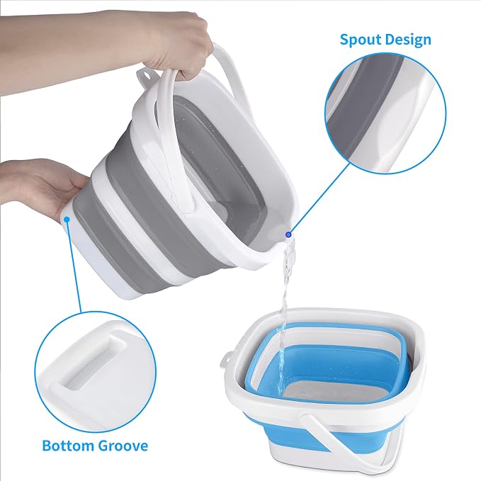 2 Pack Collapsible Buckets 5L 1.3Gallon Small Cleaning Bucket - Image 4