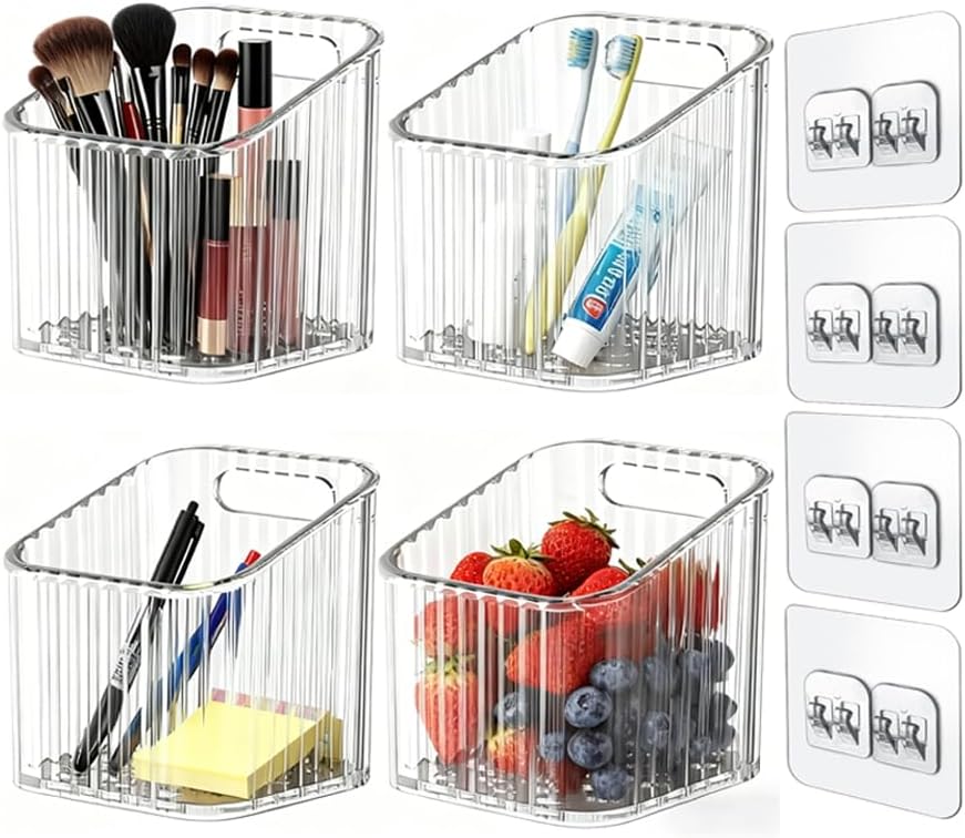 4 PCS Wall Mounted Storage Racks, Storage Containers, by tatibanajewelry