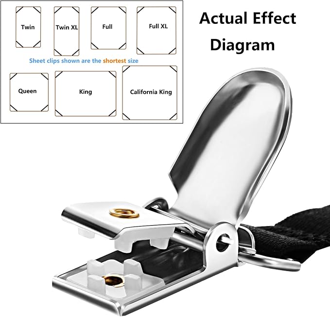 10 pcs Adjustable Bed Sheet Straps, Bed Sheet Clips from 14 to 39 Inch - Image 3