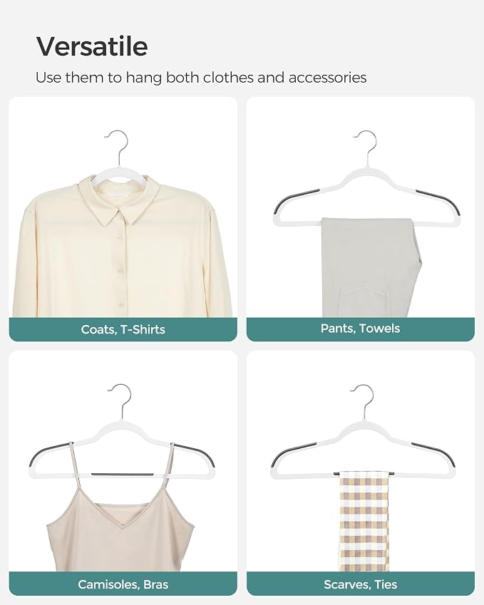 SONGMICS Plastic Clothes Hangers, Space-Saving | 0.2 Inches Thick, 17.7 Inches - Image 4