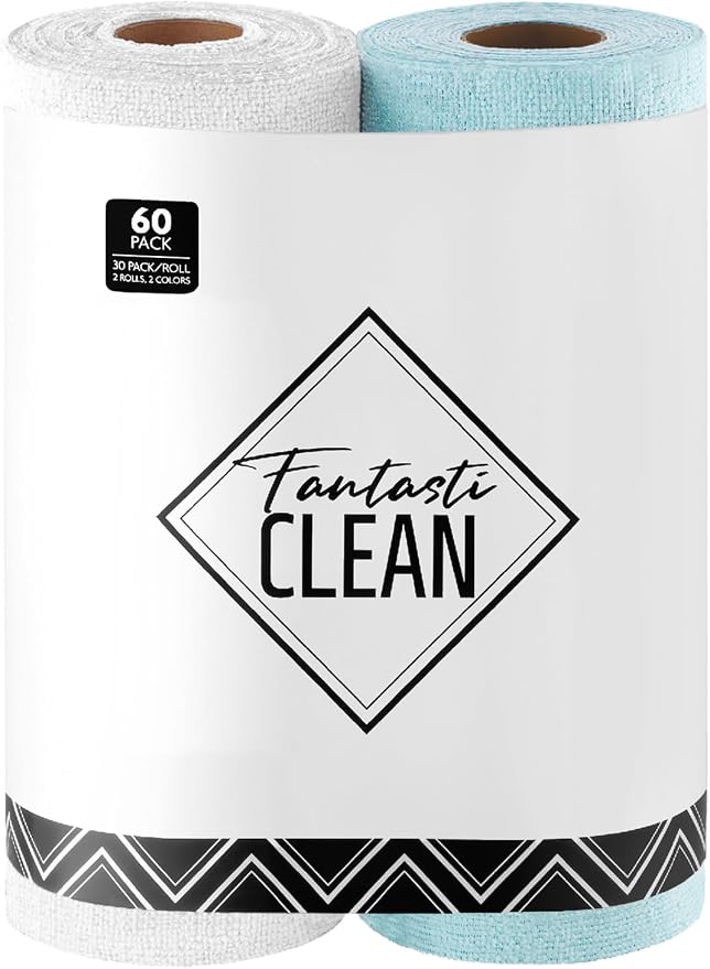 Fantasticlean Microfiber Cleaning Cloth Roll-60 Sheets, Tear-away Microfiber by Fantasticlean
