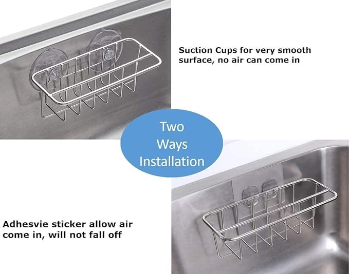 TESOT Sink Caddy Sponge Holder for Kitchen Sink Dish Cloth Hanger 2 Suspension - Image 4