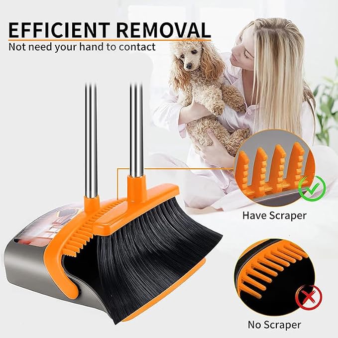 2-Pack is More economical, Upgraded Broom and Dustpan, - Image 4
