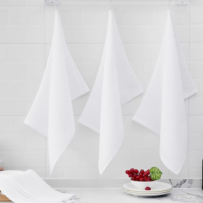 Homaxy 100% Cotton Oversized Waffle Weave Kitchen Towels 4-Pack, Ultra Soft - Image 6