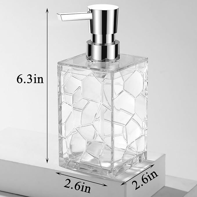 Clear Acrylic Pump Bottle Refillable Lotion Soap Dispenser 10oz | BPA-Free - Image 5