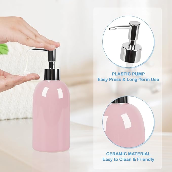 Natheeph Soap Dispenser for Bathroom/Kitchen Fill Hand Soap/Dish Soap, 14OZ | - Image 2