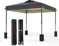 8x8 Pop Up Canopy, Easy Up Canopy Tent, Heavy Duty Tents for Parties, One Person Set Up Event Tent, Grey