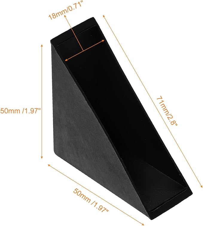 uxcell 20Pcs Plastic Corner Protectors 18x71mm Right Angle Shape Glass Corner Guards Cushion for Corner Protection of Glass, Mirror, Tile, Black