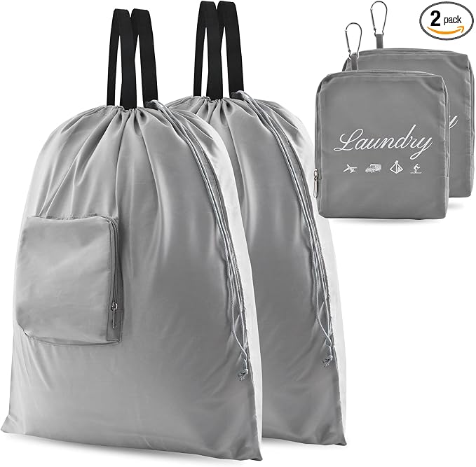 2 Pcs Travel Laundry Bags, JHX Dirty Clothes Organizer【Upgraded】with Handles by JHX