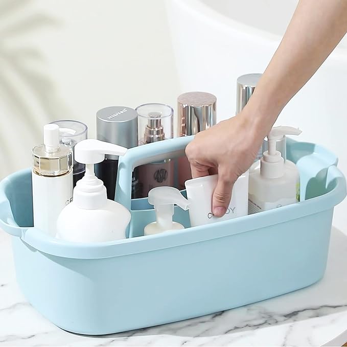 JiatuA Large Cleaning Supplies Caddy Portable Shower Caddy Basket Blue - Image 7