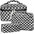 BuyCard Quilted Makeup Bag Set, CuteFloral Cotton Coquette Makeup Bag Toiletry by BuyCard