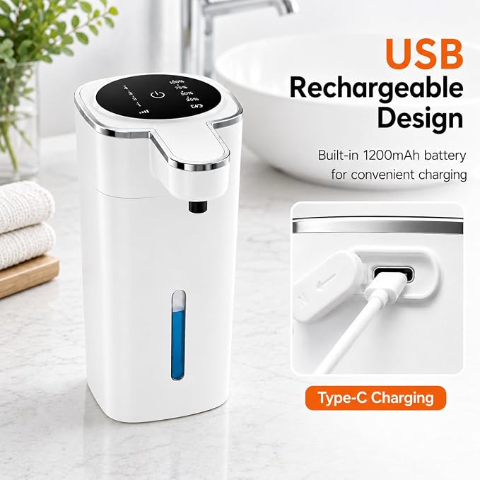 Automatic Liquid Soap Dispenser Touchless, USB Rechargeable | 14.2 oz Hand Soap - Image 5