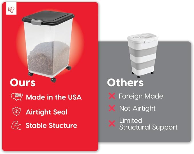 IRIS USA Dog Food Storage Container, Made in USA | Wheels - Image 4