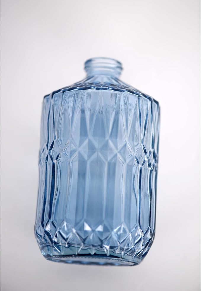 18oz Blue Glass Soap Dispenser, Refillable Kitchen, Bathroom Thick Glass Soap - Image 5