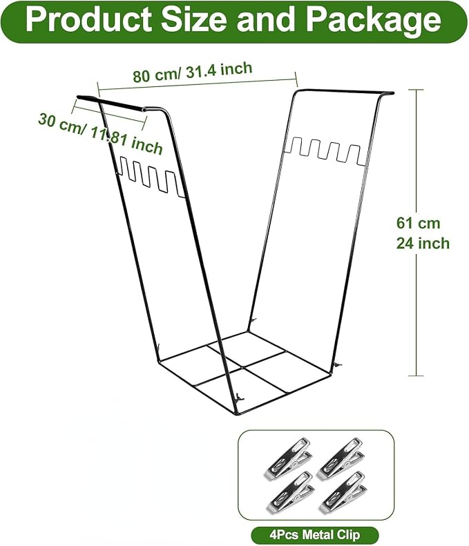 Trash Bag Holder Stand, Outdoor Garden Garbage Bag Holder Holds 30-45 Gallon - Image 5