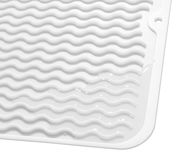 MicoYang Silicone Dish Drying Mat — Quick-Dry Ridges Counter & Sink Pad - Image 9