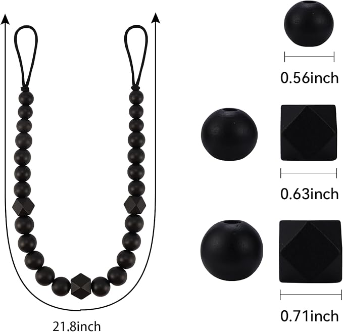 KLOGTSIND Wood Bead Curtain Tiebacks, 6 Pack Curtain Tie Backs - Image 4