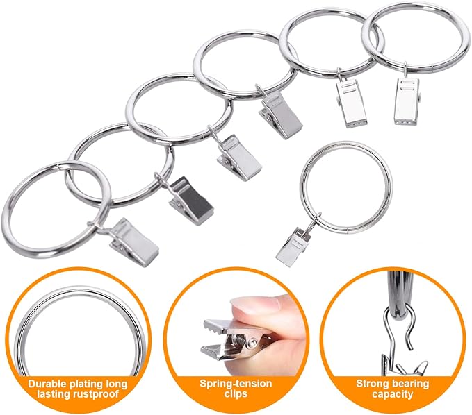 Lansian 44 Pack Curtain Rings - Image 3