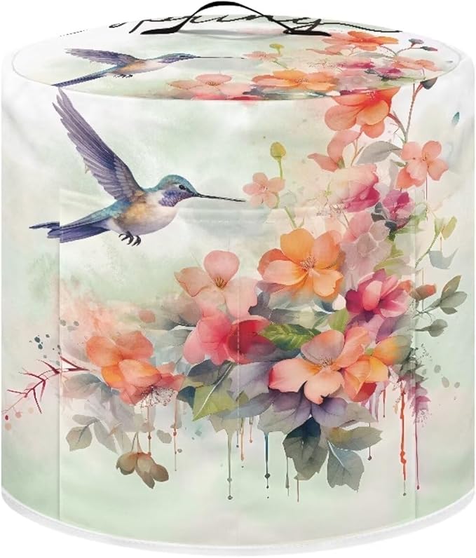 Hummingbird Flower Rice Cooker Air Fryer Dust-Proof Cover for Instant Pot Accessories 6 Qt Convenient Portable Blender Cover Dust Cover Cover for Air Fryer