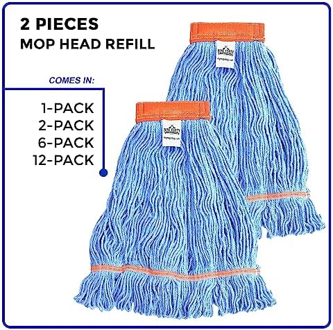 Nine Forty 6-Pack Industrial and Commercial-Grade Looped End Wet Mop Head Refill - Image 6