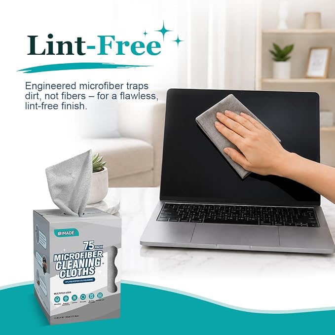 UNIMADE Microfiber Cleaning Cloth, 75 Sheets Microfiber Towels - Image 4