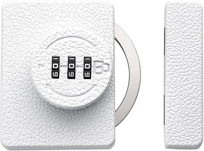 White Cabinet Lock,3 Digit Password Keyless,Anti Pry Mechanical Password Lock,Protect Privacy,for Drawer,Cabinets,Locker, Closet,Windows,Sliding Door,Bathroom,and Garden