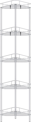 HuggieGems Metal Floor Standing Corner Shower Caddy, 5 Tier by HuggieGems