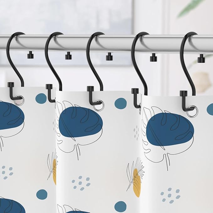 Goowin Shower Curtain Hooks, Rustproof Black Shower Curtain Rings, Kitchen - Image 6