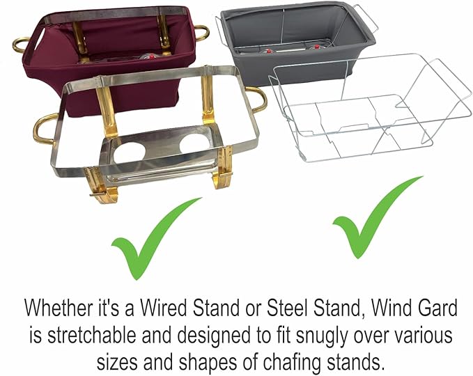 2 Pack Chafer Wind Guard - 'The Original Patented' Chafing Dish Wind Guard - Flame Retardant Sterno Covers - Catering Supplies Buffet Display Accessories for Weddings Events Parties - Creamy White