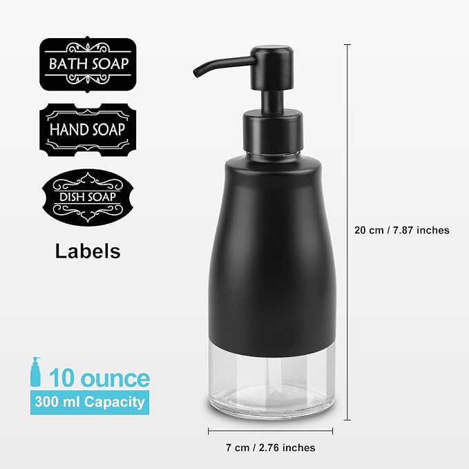 AUMIO 2-Pack Matte Black Dish Soap Dispensers - Image 3