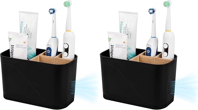 Toothbrush and Toothpaste Holder, 4 Slots by Heagoale