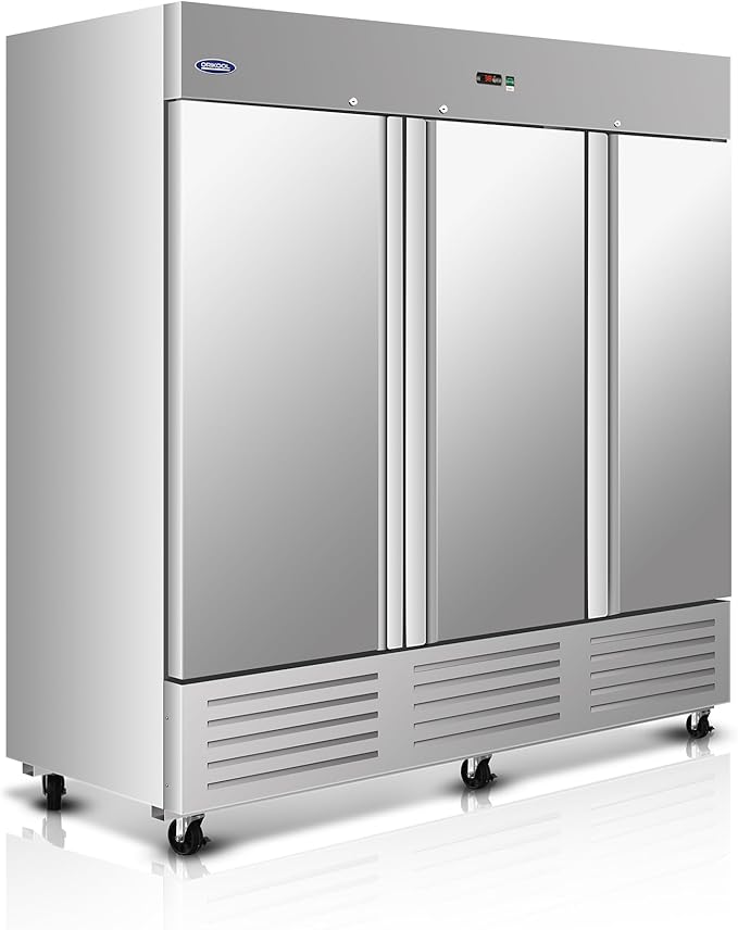 81" W Commercial Refrigerator 3 Door, 72 Cu.ft Commercial Fridge, Stainless Steel Reach-In Refrigerator Upright, ETL Approved for Restaurant, Bar, Shop