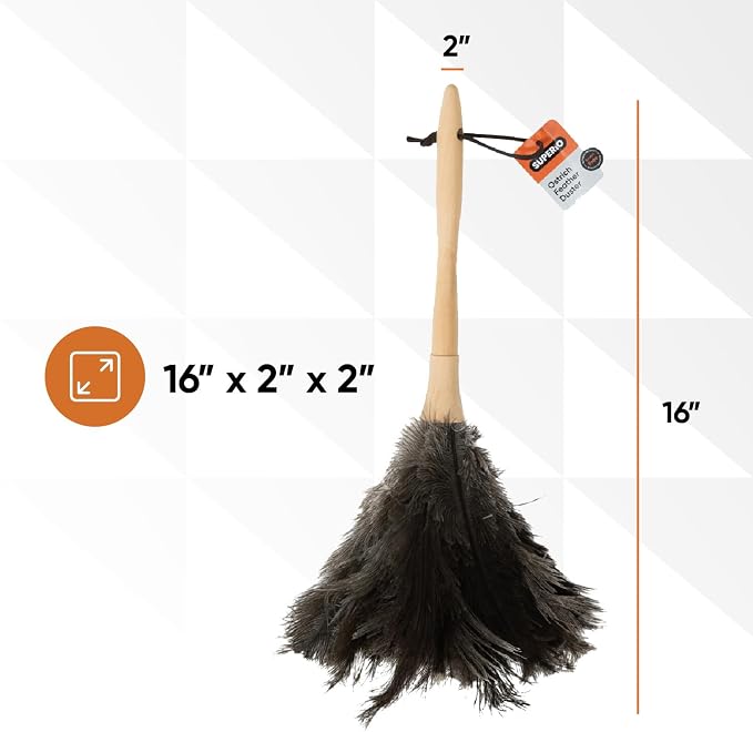 Superio Ostrich Feather Duster Fluffy Dust Remover, - Image 3