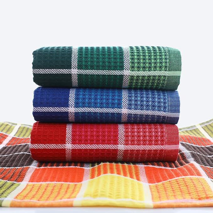 Bright Large Kitchen Towels, 16 Inch x 26 Inch Buffalo Check Dish Towels - Image 8