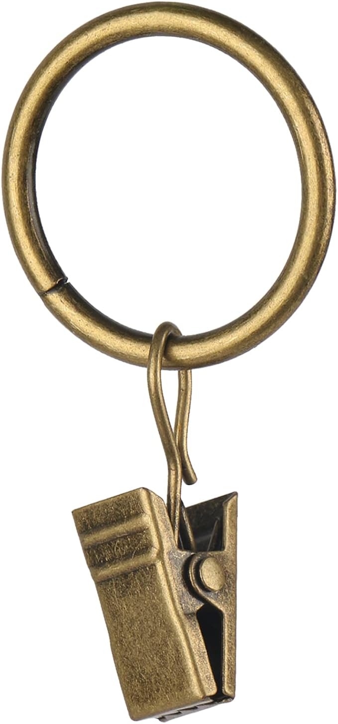 30 PCS Antique Brass Clips Curtain Hooks by Unknown