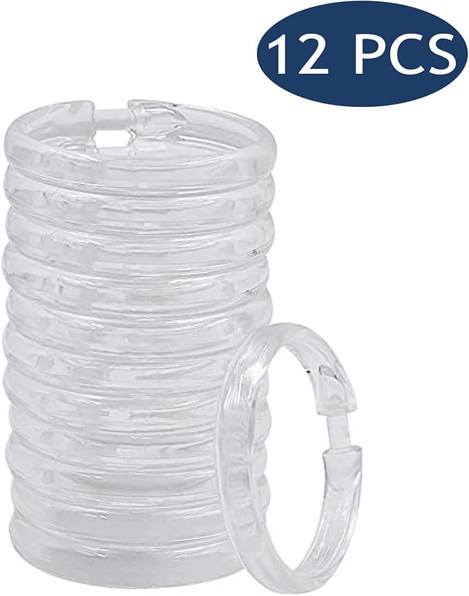 Clear Plastic Shower Curtain Rings, O Shaped Shower Rings - Image 7