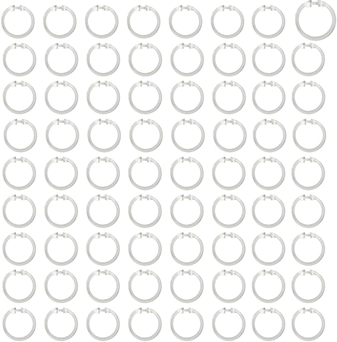 Kutesna 72 PCS Clear Shower Curtain Rings, Plastic Shower Curtain Hooks by Kutesna