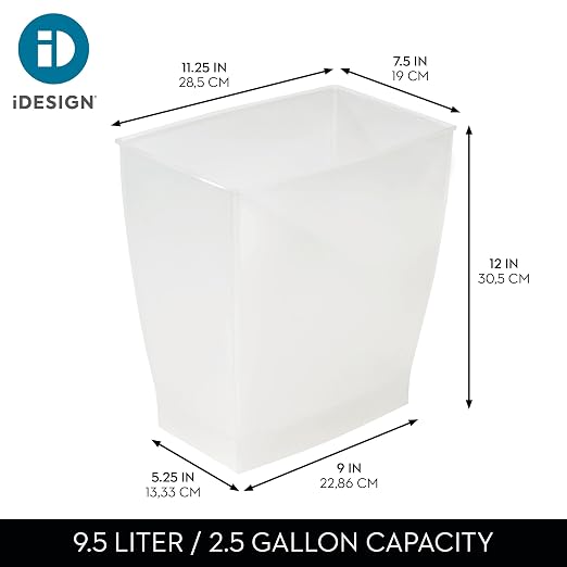 iDesign Small Plastic Bathroom Trash Can, - Image 4