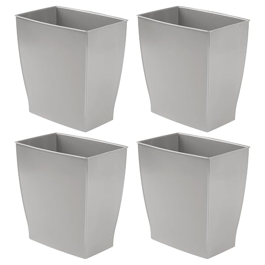 iDesign Small Plastic Bathroom Trash Can, Slim Rectangle - Image 8