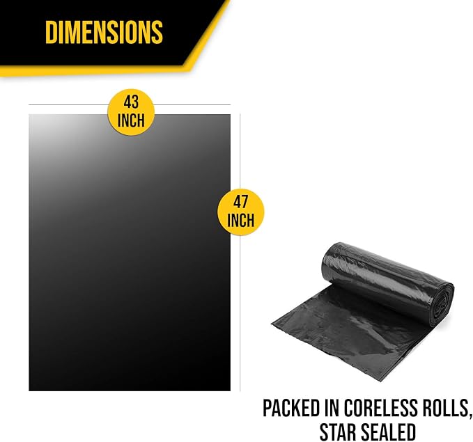Aluf Plastics 56 Gal Black Trash Bags, 2.0 MIL - Image 4