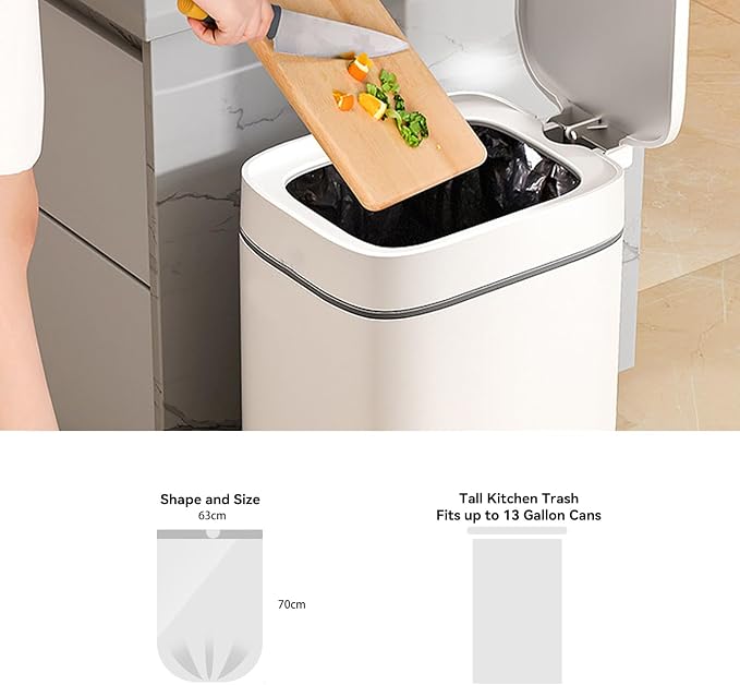 WAIKAS Trash Bags 13 Gallon Drawstring, 63x70cm Size - Image 2