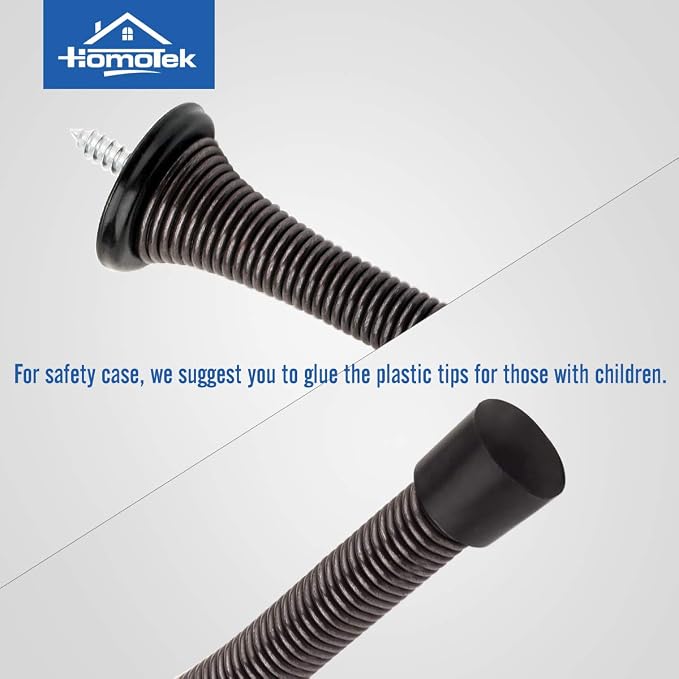 HOMOTEK 30 Pack Oil Rubbed Bronze Spring Door Stops, 3-1/8” Heavy Duty Door Stop - Image 4