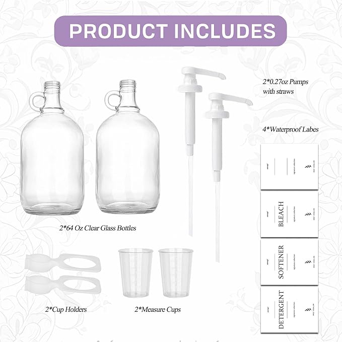 2 Pcs Glass Liquid Laundry Detergent Dispenser - Image 3