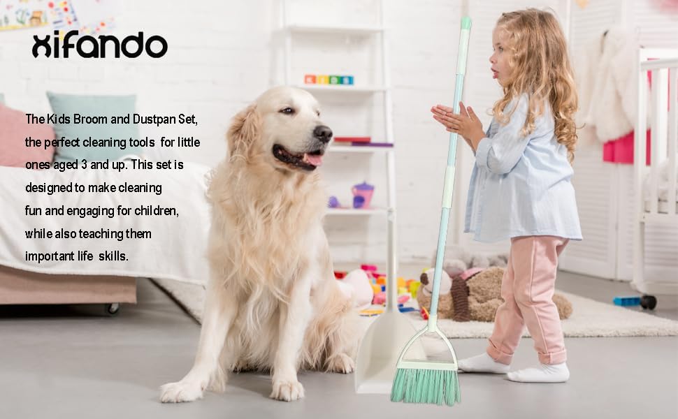 Mini Broom with Dustpan for Kids, Little Housekeeping Helper Set - Image 2