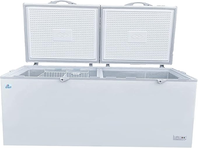 Commercial Freezer Chest freezer 24 cubic feet, 77 inches Long, ice cream freezer large capacity, NSF certified, White Solid 2 door w Storage Baskets XF-750 dup1