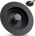 Universal 3 in 1 Kitchen Sink Drain Strainer Stopper Combo, Matte Black by Greatcomfortathome