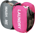 Pack of 2 Mesh Pop Up Hampers Collapsible Laundry Baskets by Aplter